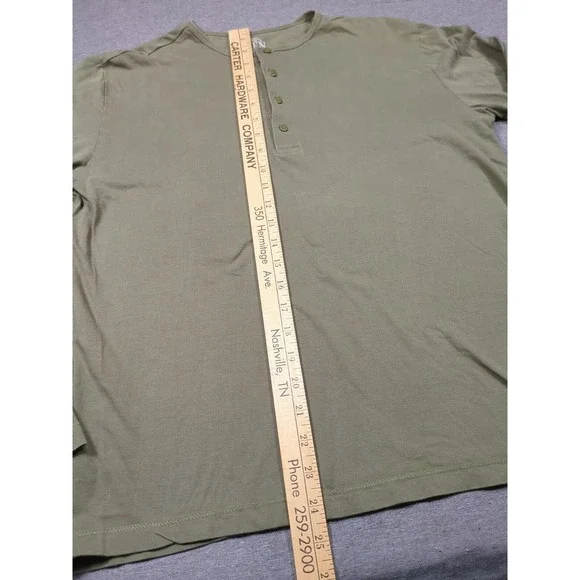 21 Men Los Angeles Olive Green Henley Long Sleeve Soft Cotton Mens Size M Shirt - Picture 9 of 16